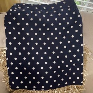 Navy/White Polka Dot Lined-Mini Skirt w/Pockets!